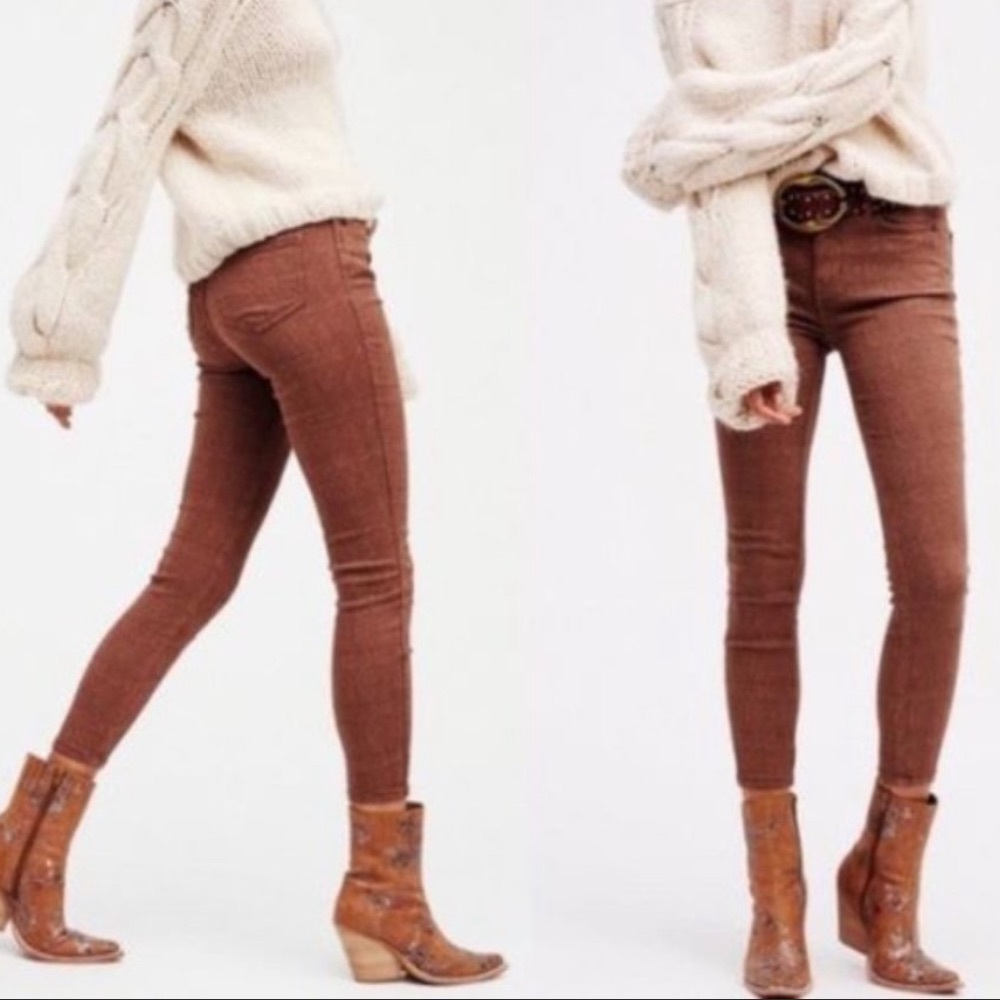 FREE PEOPLE Chocolate Isabel Jacquard Pants (24)